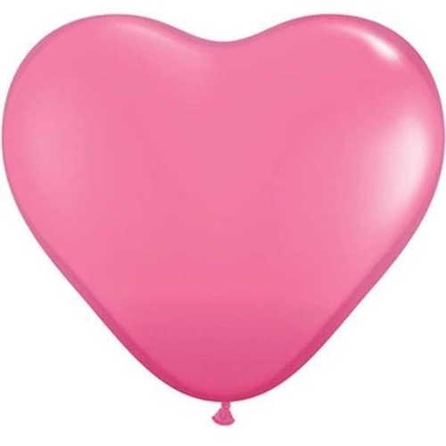 15cm Heart Rose Qualatex Plain Latex #43646 - Pack of 100 TEMPORARILY UNAVAILABLE