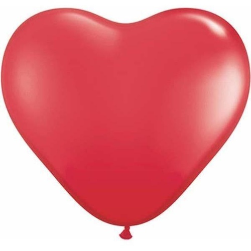 28cm Heart Red Qualatex Plain Latex #43730 - Pack of 100