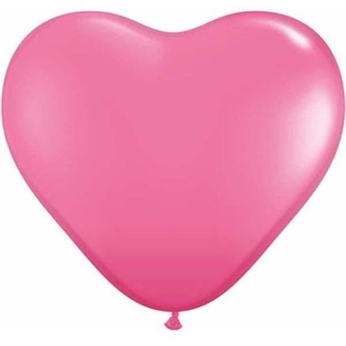 28cm Heart Rose Qualatex Plain Latex #43731 - Pack of 100 TEMPORARILY UNAVAILABLE