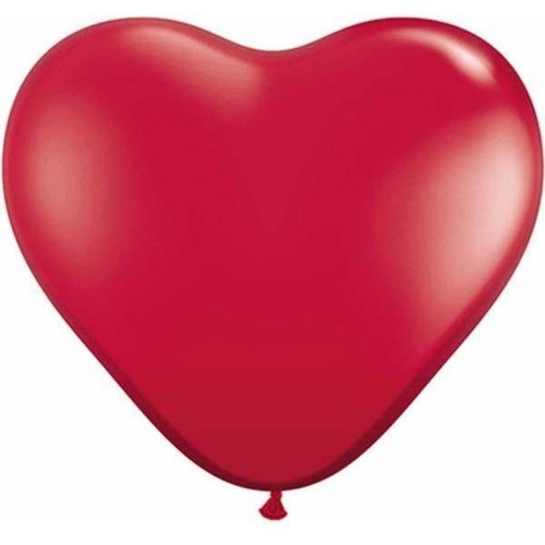 28cm Heart Ruby Red Qualatex Plain Latex #43732 - Pack of 100 SPECIAL ORDER ITEM