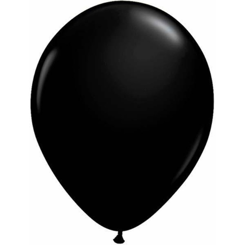 28cm Round Onyx Black Qualatex Plain Latex #43737 - Pack of 100 