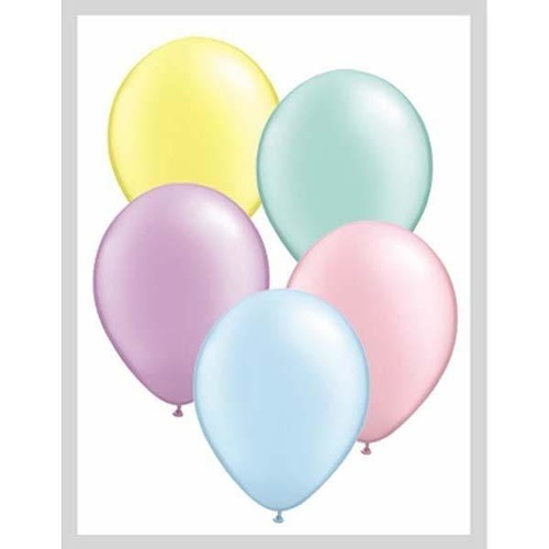 28cm Round Pastel Pearl Assorted Qualatex Plain Latex #43755 - Pack of 100 TEMPORARILY UNAVAILABLE