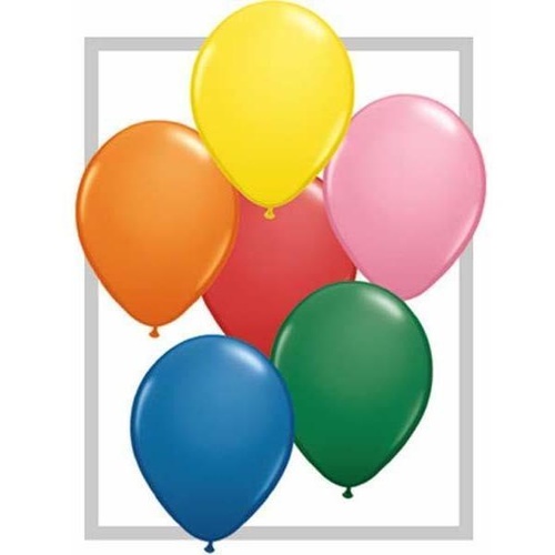 28cm Round Standard Assorted Qualatex Plain Latex #43756 - Pack of 100 