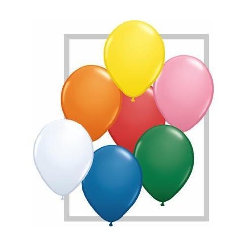 28cm Round Standard Assorted With White Qualatex Plain Latex #43757 - Pack of 100 