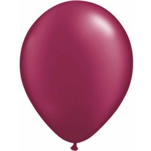 28cm Round Pearl Burgundy Qualatex Plain Latex #43769 - Pack of 100 TEMPORARILY UNAVAILABLE
