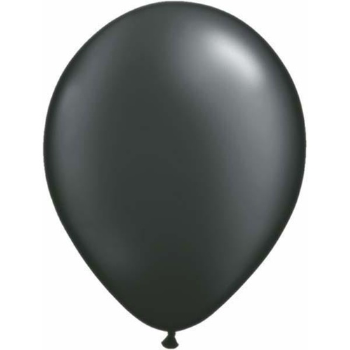 28cm Round Pearl Onyx Black Qualatex Plain Latex #43770 - Pack of 100 