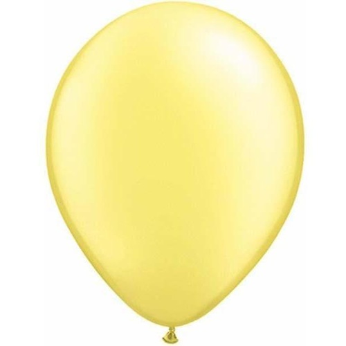 28cm Round Pearl Lemon Chiffon Qualatex Plain Latex #43776 - Pack of 100 