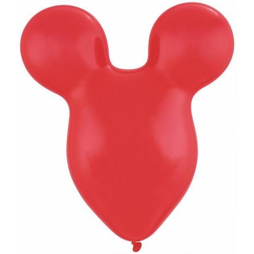 DISCONTINUED 38cm Mousehead Red Qualatex Plain Latex #43853 - Pack of 50 