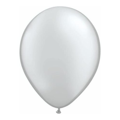 40cm Round Silver Qualatex Plain Latex #4390110 - Pack of 10 TEMPORARILY UNAVAILABLE
