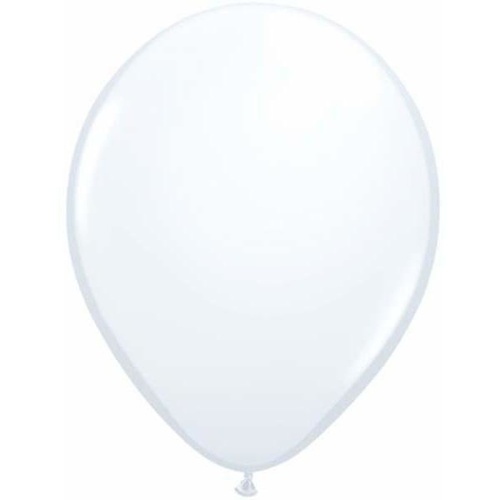 40cm Round White Qualatex Plain Latex #4390410 - Pack of 10 