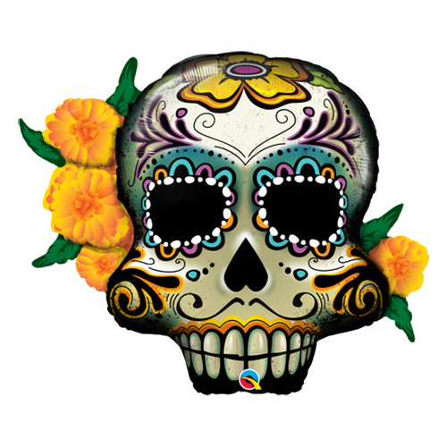 95cm Shape Foil Day of the Dead Skull SW #44228 - Each (Pkgd.)