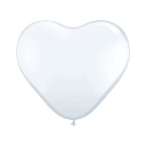90cm Heart White Qualatex Plain Latex #44481 - Pack of 2 SPECIAL ORDER ITEM