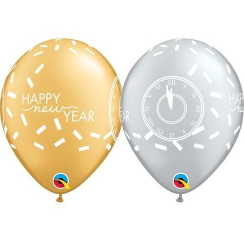 28cm Round Assorted Silver & Gold New Year Confetti Countdown #44647 - Pack of 50