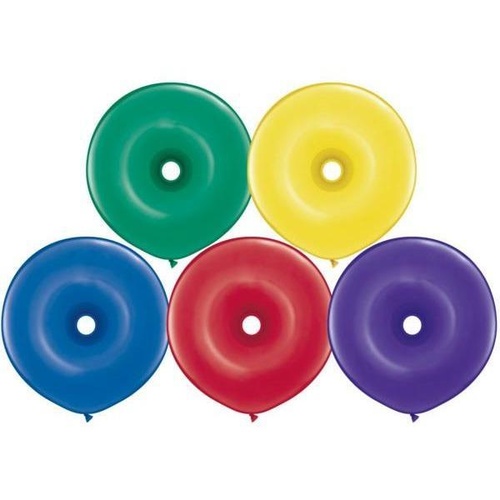 40cm Donut Radiant Assortment Qualatex Plain Latex Donut #44845 - Pack of 50 SPECIAL ORDER ITEM