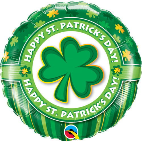 DISC 45cm Round Foil Happy St. Patrick's Day #46056 - Each (Pkgd.) 