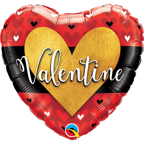 45cm Heart Foil Valentine Burnished Heart Gold #46076 - Each (Pkgd.) TEMPORARILY UNAVAILABLE