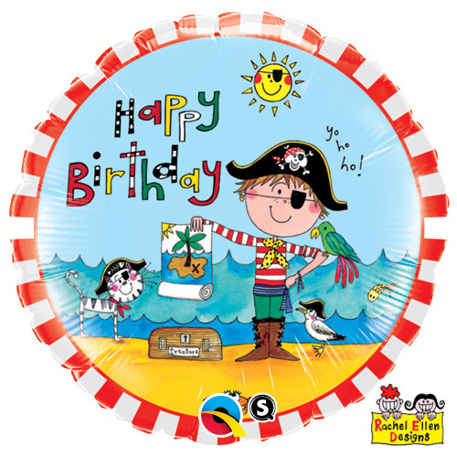 45cm Round Foil Rachel Ellen Birthday Pirate #47671 - Each (Pkgd.)