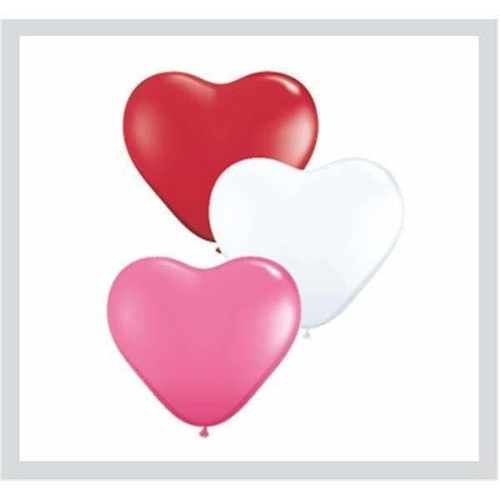 28cm Heart Love Assorted Qualatex Plain Latex #4795025 - Pack of 25