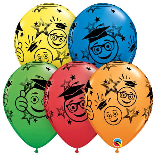 28cm Graduation Smileys Special Assortment Latex Balloons #4810525 - Pack of 25 TEMPORARILY UNAVAILABLE