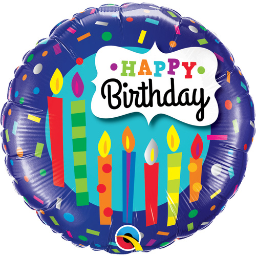 45cm Round Foil Birthday Candles & Confetti #49037 - Each (Pkgd.) SPECIAL ORDER ITEM - TEMPORARILY UNAVAILABLE