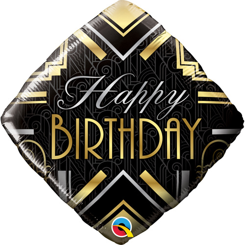 45cm Diamond Foil Birthday Art Deco #49100 - Each (Pkgd.) 