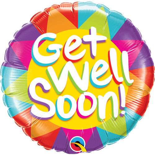 DISC 45cm Round Foil Get Well Soon Sunshine #49206 - Each (Pkgd.) 