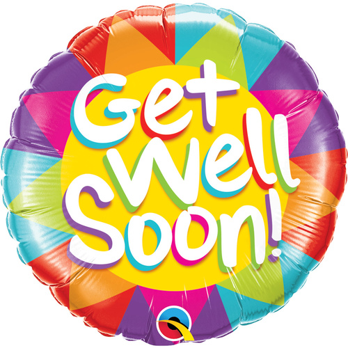 45cm Round Foil Get Well Soon Sunshine #49206 - Each (Pkgd.)  TEMPORARILY UNAVAILABLE