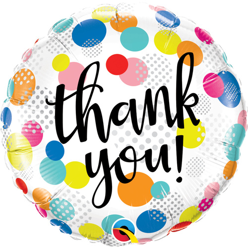 45cm Round Foil Thank You Dots Upon Dots #49214 - Each (Pkgd.) TEMPORARILY UNAVAILABLE