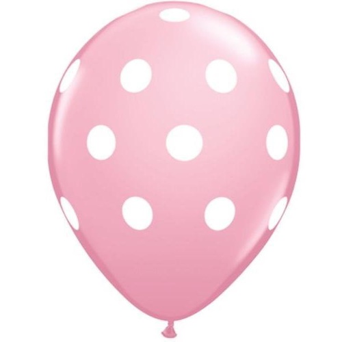 28cm Round Pink & Wild Berry Big Polka Dots (White) #49492- Pack of 50 SPECIAL ORDER ITEM