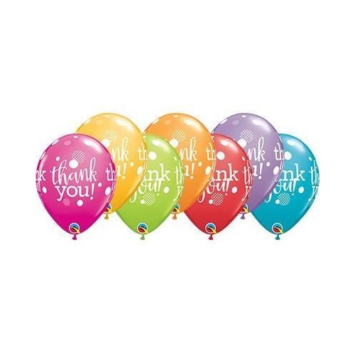 28cm Round Festive Assorted Thank You Dots Upon Dots #49687 - Pack of 50 