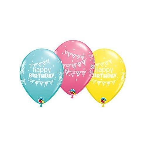 28cm Round Special Assorted Birthday Pennants & Dots #49688 - Pack of 50 