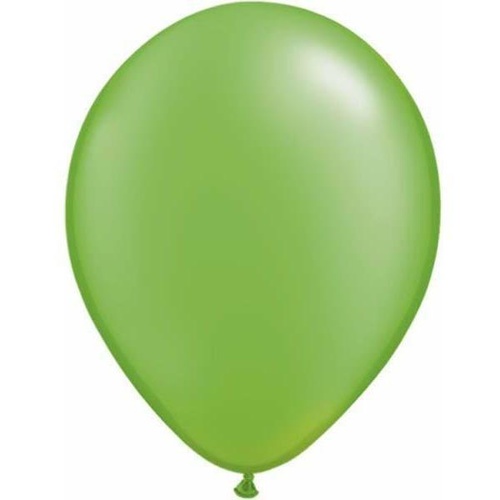 28cm Round Pearl Lime Green Qualatex Plain Latex #49957 - Pack of 100
