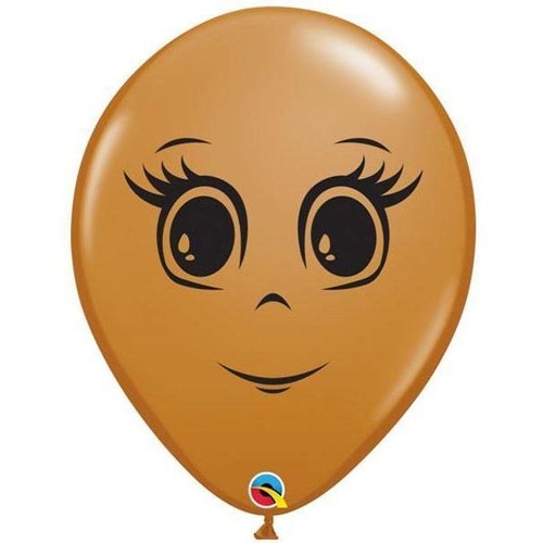 40cm Round Mocha Brown Feminine Face #49978 - Pack of 50 SPECIAL ORDER ITEM