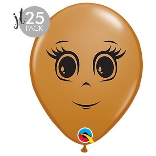 12cm Round Mocha Brown Feminine Face #4998525 - Pack of 25