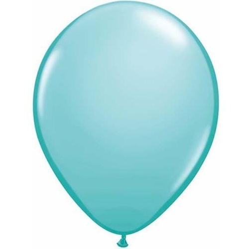 12cm Round Caribbean Blue Qualatex Plain Latex #50319 - Pack of 100 