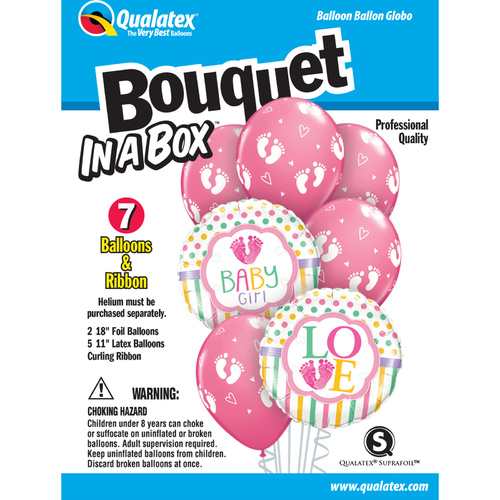 Bouquet in a Box - Baby Girl Foot Prints #52979
