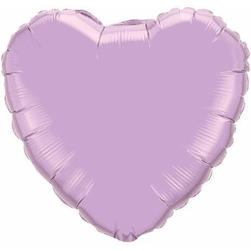 10cm Heart Pearl Lavender Plain Foil Balloon #54538 - Each (FLAT, unpackaged, requires air inflation, heat sealing) 