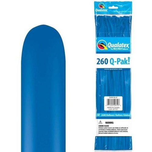260Q Q-Pak Dark Blue Qualatex Plain Latex #54612 - Pack of 50 