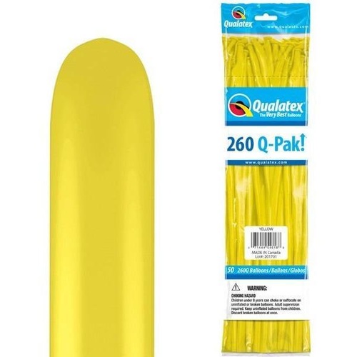260Q Q-Pak Yellow Qualatex Plain Latex #54618 - Pack of 50  TEMPORARILY UNAVAILABLE