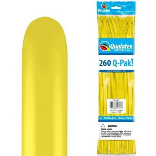 260Q Q-Pak Yellow Qualatex Plain Latex #54618 - Pack of 50 TEMPORARILY UNAVAILABLE