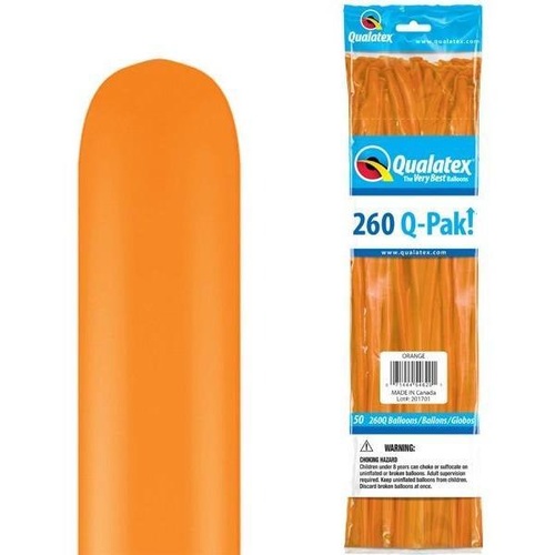 260Q Q-Pak Orange Qualatex Plain Latex #54620 - Pack of 50 TEMPORARILY UNAVAILABLE 