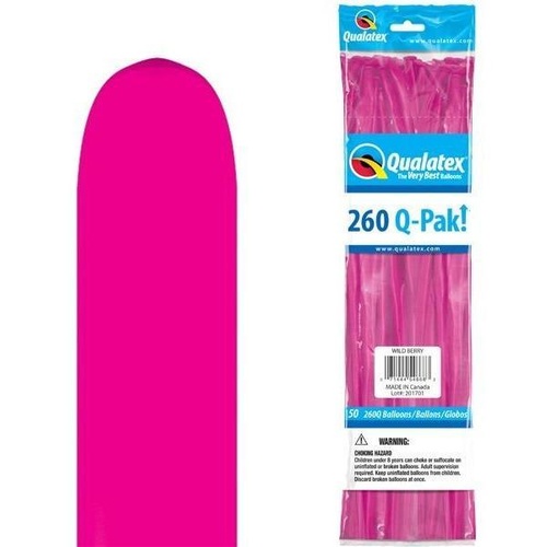 260Q Q-Pak Wild Berry Qualatex Plain Latex #54668 - Pack of 50 TEMPORARILY UNAVAILABLE