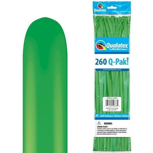 260Q Q-Pak Spring Green Qualatex Plain Latex #54678 - Pack of 50 