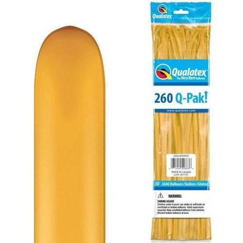 260Q Q-Pak Goldenrod Qualatex Plain Latex #54683 - Pack of 50  TEMPORARILY UNAVAILABLE