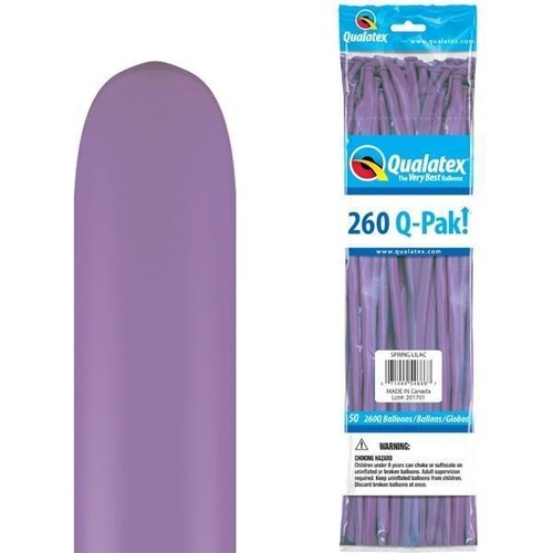 260Q Q-Pak Spring Lilac Qualatex Plain Latex #54686 - Pack of 50
