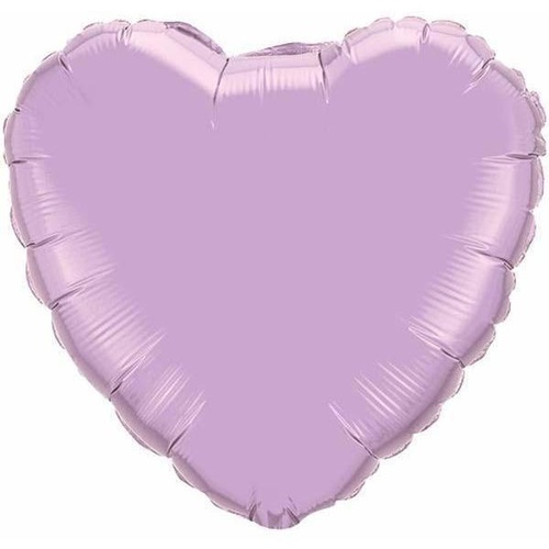 22cm Heart Pearl Lavender Plain Foil Balloon #54795AF - Each (Inflated, supplied air-filled on stick) 