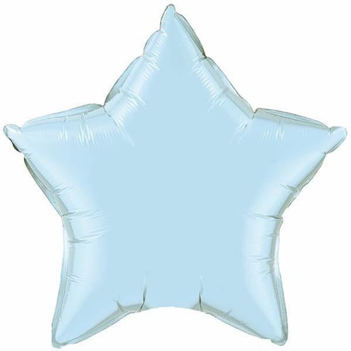 22cm Star Pearl Light Blue Plain Foil Balloon #54796 - Each (FLAT, unpackaged, requires air inflation, heat sealing) TEMPORARILY UNAVAILABLE