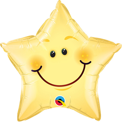 50cm Star Foil Smiley Face Star #55394 - Each (Pkgd.) 