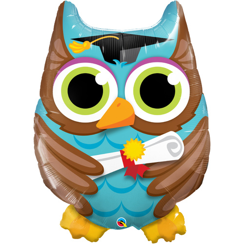85cm Shape Foil Graduate Owl #55863 - Each (Pkgd.) SPECIAL ORDER ITEM