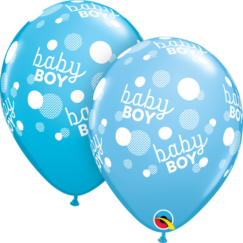 28cm Round Pale Blue & Robin's Egg Baby Boy Blue Dots-A-Round #5589025 - Pack of 25
